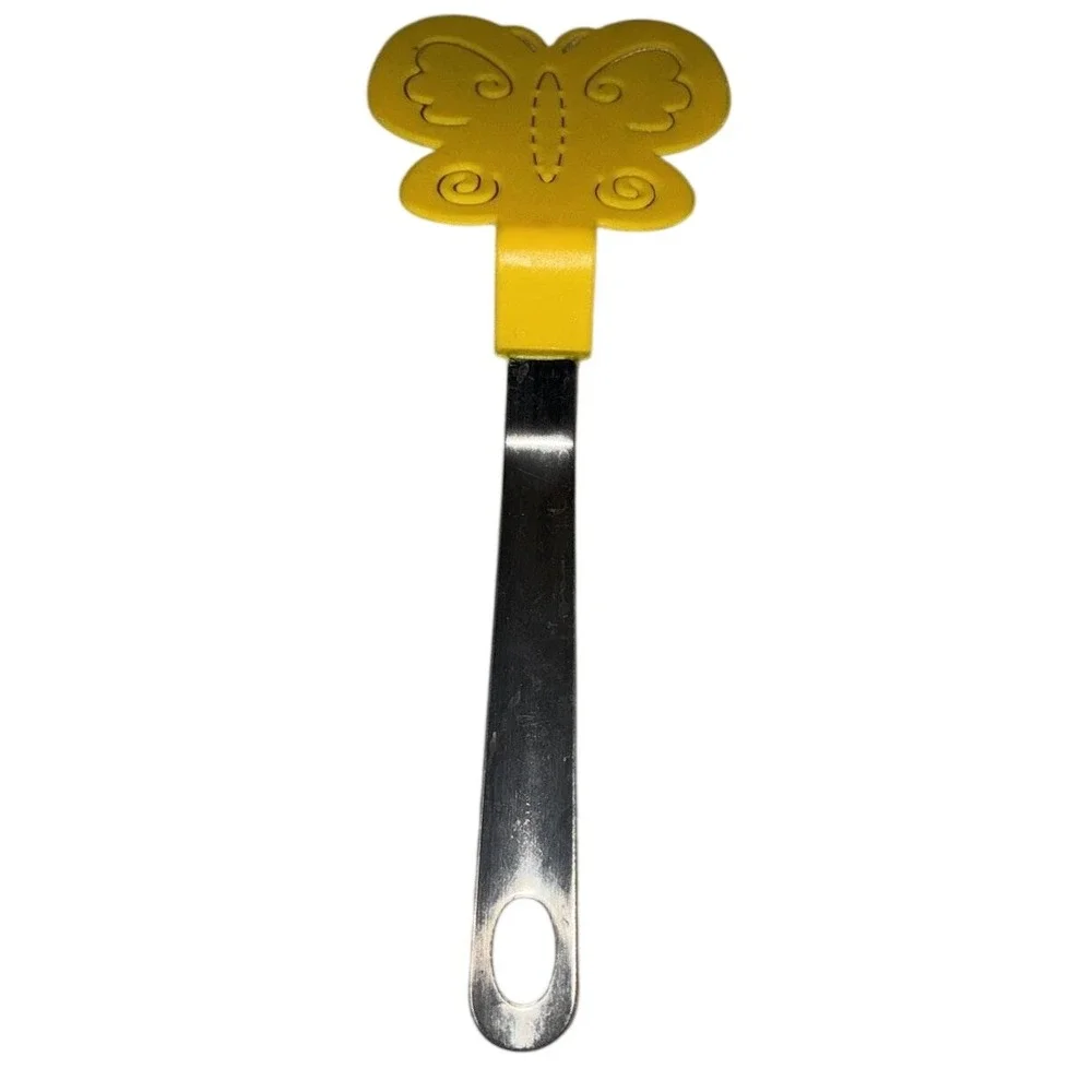 Butterfly Spatula Turner Yellow Stainless‎ Steel Plastic Vintage Kitchen Utensil